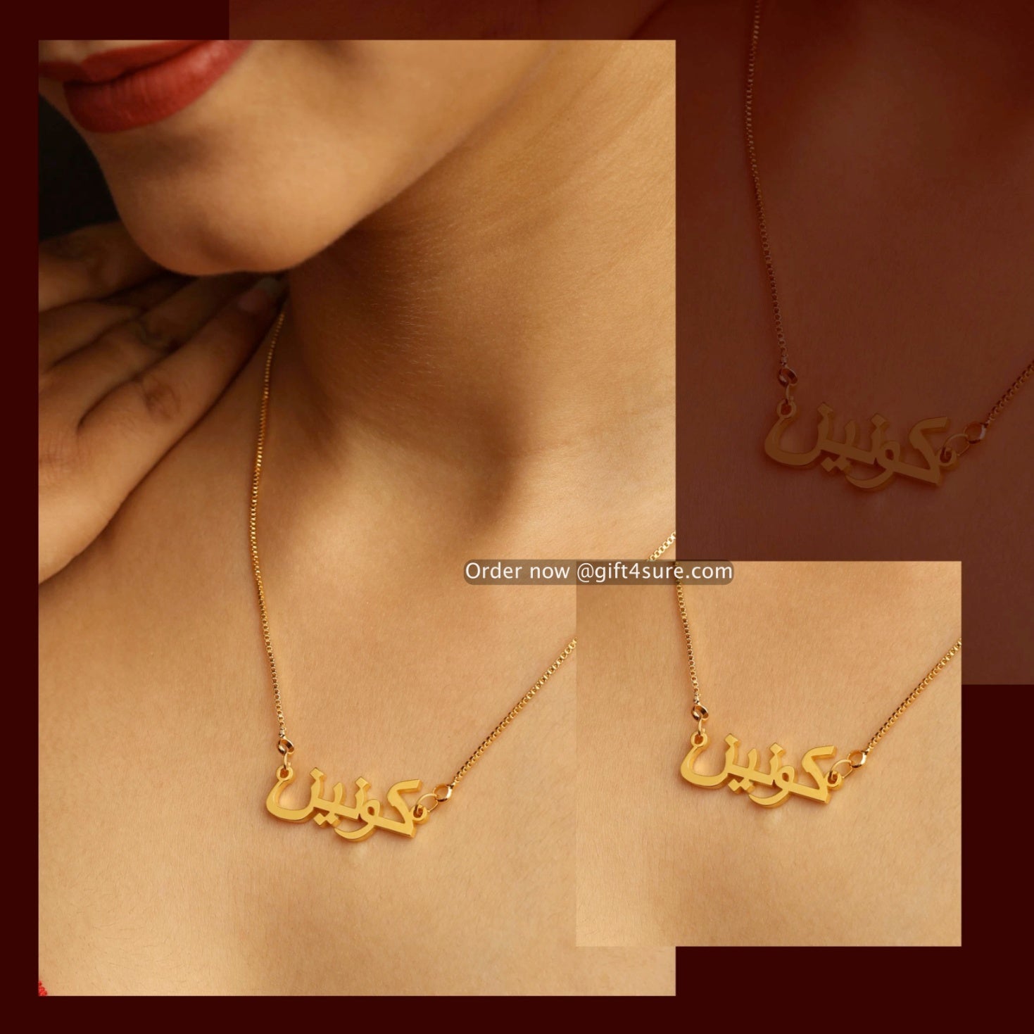 Buy Arabic Name Necklace Gold Personalized Online in India - Etsy